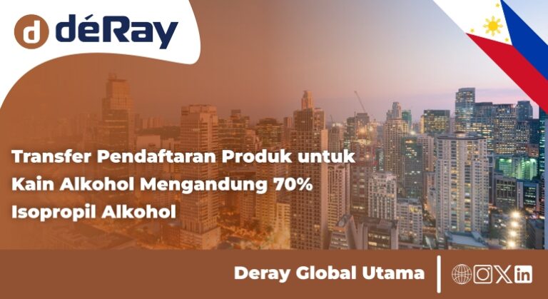 Transfer Pendaftaran Produk untuk Kain Alkohol Mengandung 70% Isopropil Alkohol